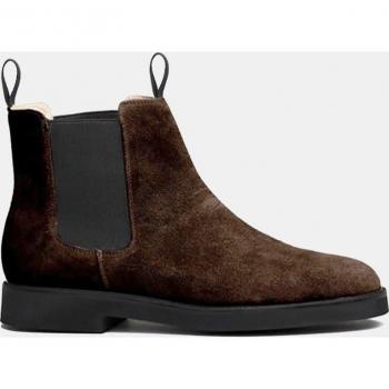 Botines de hombre Sebago Gilford Suede marrón oscuro tipo chelsea de ante con suela de goma - Talla 43