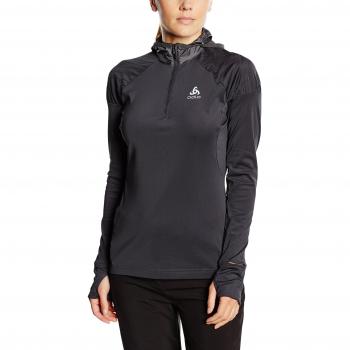 Odlo Camiseta de Correr para Mujer Manga Larga con Capucha suéter 1/2 Zip Medalia Gris Odlo Graphite Grey Talla:Extra-Small