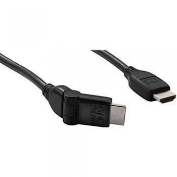One For All 3 m cc3117 giro Cable HDMI, Color negro