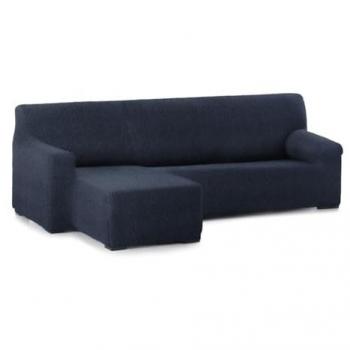 Funda Sofá Ajustable Roc Azul - Protección y Comodidad - Eysa, elástica, para sofá chaise longue izquierdo con brazo corto, medidas 120 x 120 x 360 cm