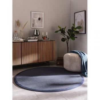 Alfombra de sisal azul redonda 150 cm para interior y exterior