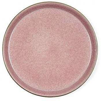 BITZ 821402 - Plato (Plato de cena, Alrededor, Cerámica, Gris, Rosa, 27 cm, 25 mm)