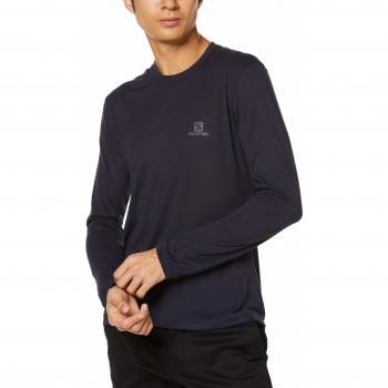 SALOMON Explore LS tee M Camiseta Deportiva de Manga Larga, Poliéster, Hombre, Azul