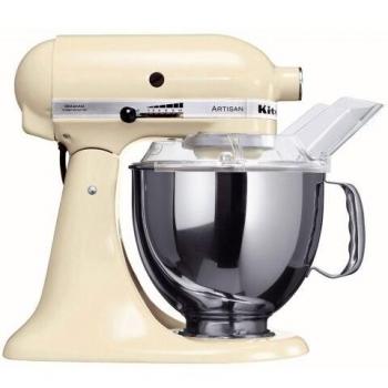 KitchenAid 5KSM150PSEAC - Robot de cocina, motor de 300 vatios, capacidad de 5 l, 10 velocidades, color crema