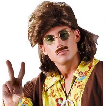 Peluca Montañés castaña - Peluca de Hippie hombre