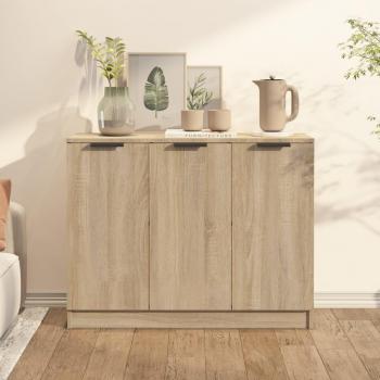 Aparador de madera multicapa roble Sonoma 90,5x30x70 cm