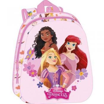Mochila 3D Princesas Disney 27X10X33 Cm