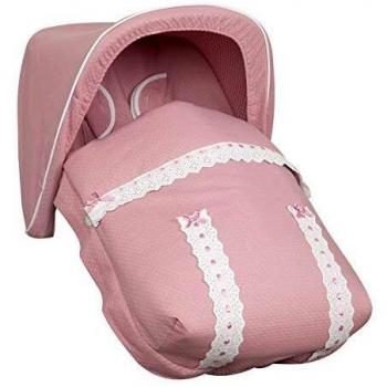 Babyline Saco Portabebé Classic Rosa - Saco Portabebé con Capota y Cubre Arnés de regalo, Universal