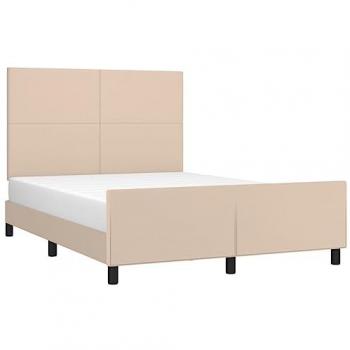 Estructura de cama cabecero cuero sintético capuchino 140x190cm