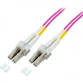 Cable de Fibra Óptica LC-LC Duplex 1m OM4 50/125µm LSZH Violeta