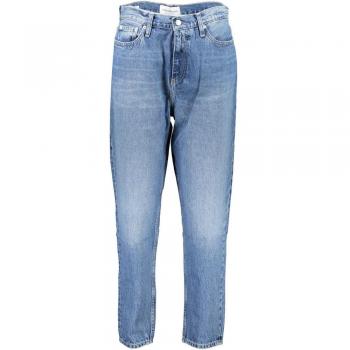 Calvin Klein High-Waisted Light Blue Cotton Mom Jeans - Women's Slim Fit W25 L28