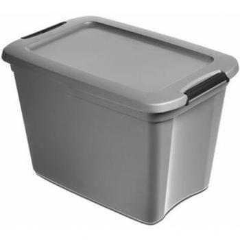 Caja de Almacenaje Colección Ronja Clipbox, Extra Estable, 27 L, 42 x 33 x 33 cm, Gris