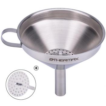 OTHERMAX embudo de acero inoxidable con filtro desmontable para cocinar, aceites esenciales y llenar frascos, 12,7 cm de color plateado
