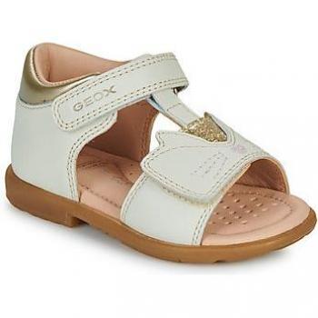 Geox Sandalias B VERRED para niña - Marfil Claro, diseño cómodo, suela de goma antideslizante, cierre de velcro, plantilla transpirable y ligera