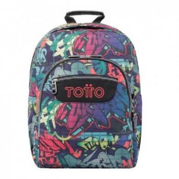 Mochila Escolar Totto Acuareles 6JO Adaptable a Carro con Diseño de Graffiti Mediana