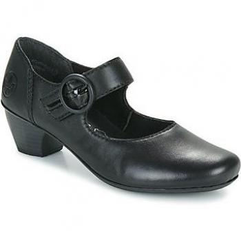 Zapatos de mujer Rieker Mary Jane negros con cierre de velcro, talla 38 EU