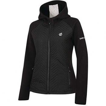 Dare 2b Glorious suéter de Punto para Mujer, con Cremallera, híbrido, Mujer, DWA396 82606L, Negro/Negro, 6