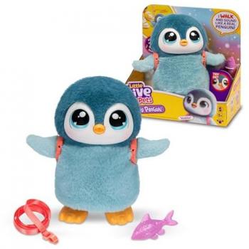 Little Live Pets My Walking Penguin Mascota Interactiva, Pingüino de juguete interactivo con más de 25 sonidos y reacciones, aletea y se contonea al ritmo de su canción, muñeco de felpa para