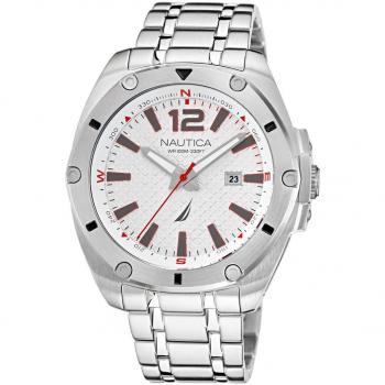 Reloj Análogico para Hombre Nautica de Cuarzo con Correa en Acero Inoxidable NAPTCS221, Diámetro de 44mm