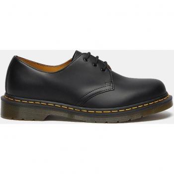 Dr. Martens Unisex 1461 Smooth Black Leather Lace-Up Shoes with Yellow Stitching
