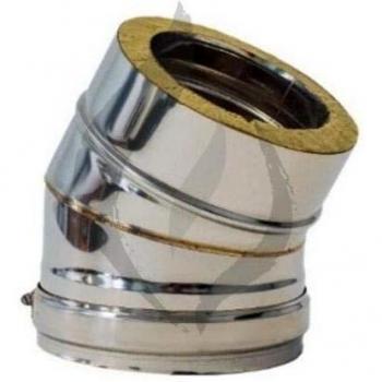 CODO INOXIDABLE ASI 316L DOBLE PARED EXOJO PARA ESTUFA 30 º