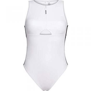 Calvin Klein Front Zip One Piece Salida de baño, Pvh Blanco, XS para Mujer