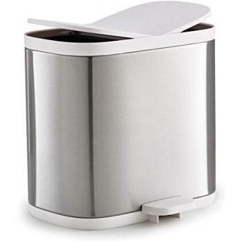 Joseph Joseph Split 6L Stainless Steel Bathroom Pedal Bin with Dual Compartments