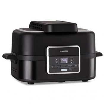Freidora de aire y grill Klarstein Combo Air 1500W, 5 programas, cesta de grill 4.5L y cesta de freír 2.5L, color negro