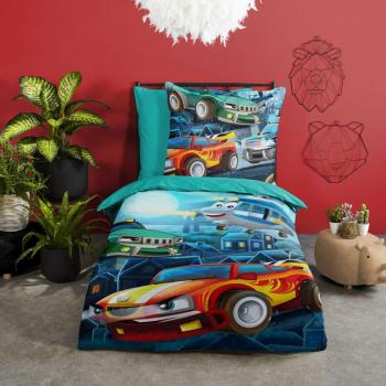 Funda de edredón para niños Race 135x200 cm Multicolor