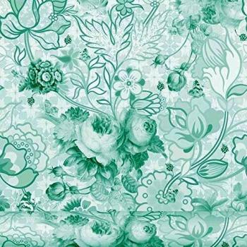 Equipo DRT Berenice - Papel pintado floral, color verde menta, 1 rollo