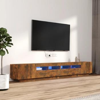 Muebles de TV de 3 piezas con luces LED en roble ahumado de madera multicapa