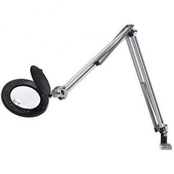 Lampara de oficina archivo 2000 zoom led 5,4w con lupa 4 dioptrias color aluminio
