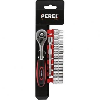 Llave de Carraca 1/4 y Juego de Vasos 3/8 - 12 Piezas