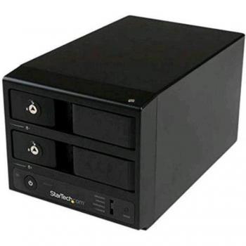 StarTech.com Caja de Disco Duro de 2 Bahías para 3.5 SATA III con UASP y eSATA, Hot-Swap, Sin Bandeja, USB 3.0, Negro