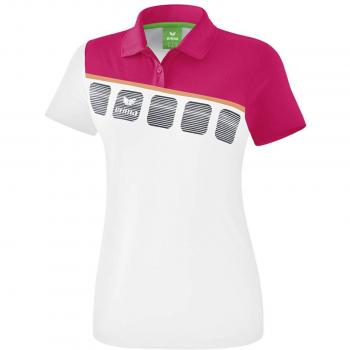 Erima GmbH 1111920 Polo de Tenis, Mujer, Blanco/Love Rose/Peach, 34