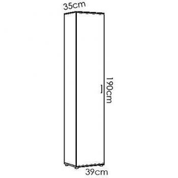 HOMEKIT Armario Multiusos 1 Puerta, Blanco, 39x190x35cm