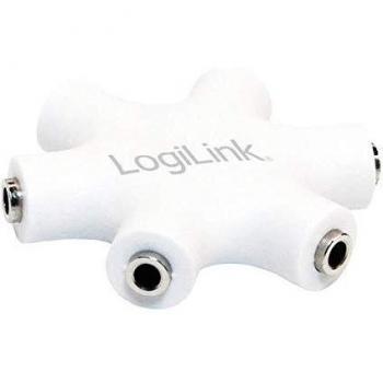 Adaptador Divisor de Audio LogiLink CA1088, 5 Salidas Estéreo 3.5mm, Color Blanco