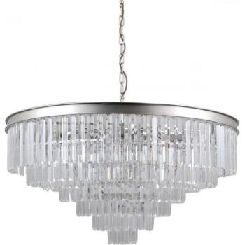 Lámpara colgante de cristal Italux Verdes plata 14 con pantalla de cristal, E14