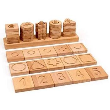 Juego Educativo de Formas Geométricas Sensoriales en Madera Andreutoys 16123