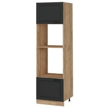 Armario para microondas R-Line, 60 cm, Antracita Casa de Campo, Roble Dorado