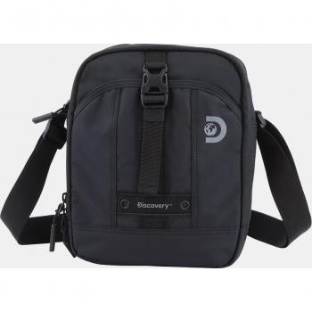 Discovery - Bolso Bandolera Shield Negro con 2 Compartimentos y Bolsillos Multiusos