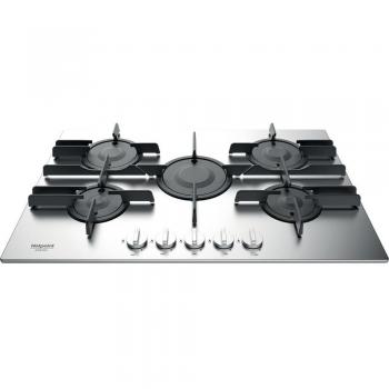 Piano Cottura a Gas Hotpoint Ariston FTGHL 751 D/IX/HA - 5 Fuegos, 75 cm, Acero Inoxidable y Grillas de Hierro Fundido