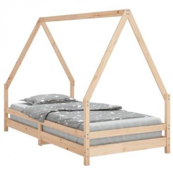Estructura de cama infantil madera maciza de pino 90x190 cm color marrón