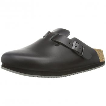 Birkenstock Boston SL Black Leather Clogs Size 40 EN ISO 20345 SRA