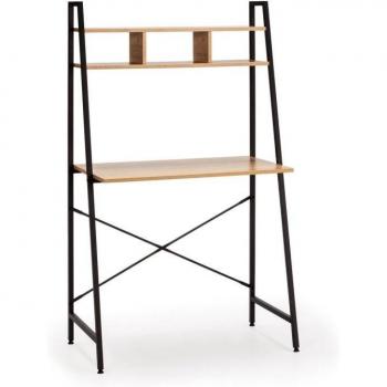 Mesa de Escritorio Blanca con Estante Superior