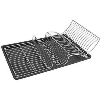 Metaltex ESCURREPLATOS con Bandeja 'WINGTEX', Metal, Gris Metalizado, Centimeters