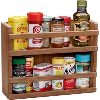 Teak Two-Tier Spice Rack