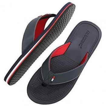 AX BOXING Chanclas Hombre Playa Caballeroso Cuero Flip Flop Sandalias Azul Rojo Antideslizante Interior Al Aire Libre Tamaño 40-46