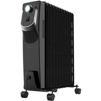 Cecotec Radiador Eléctrico de Aceite Ready Warm 5850 Space 360º Black. 11 Módulos, Bajo Consumo, 2500 W, 3 Niveles de Potencia, Protección sobrecalentamiento, Ruedas, 25 m2
