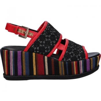 Sandalias de Mujer Geox Sakely D824VB 08JBC Negro-Rojo EU 36
